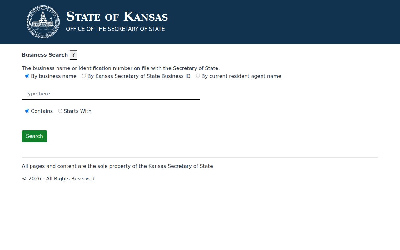 Topeka residents directory Kansas business entity search