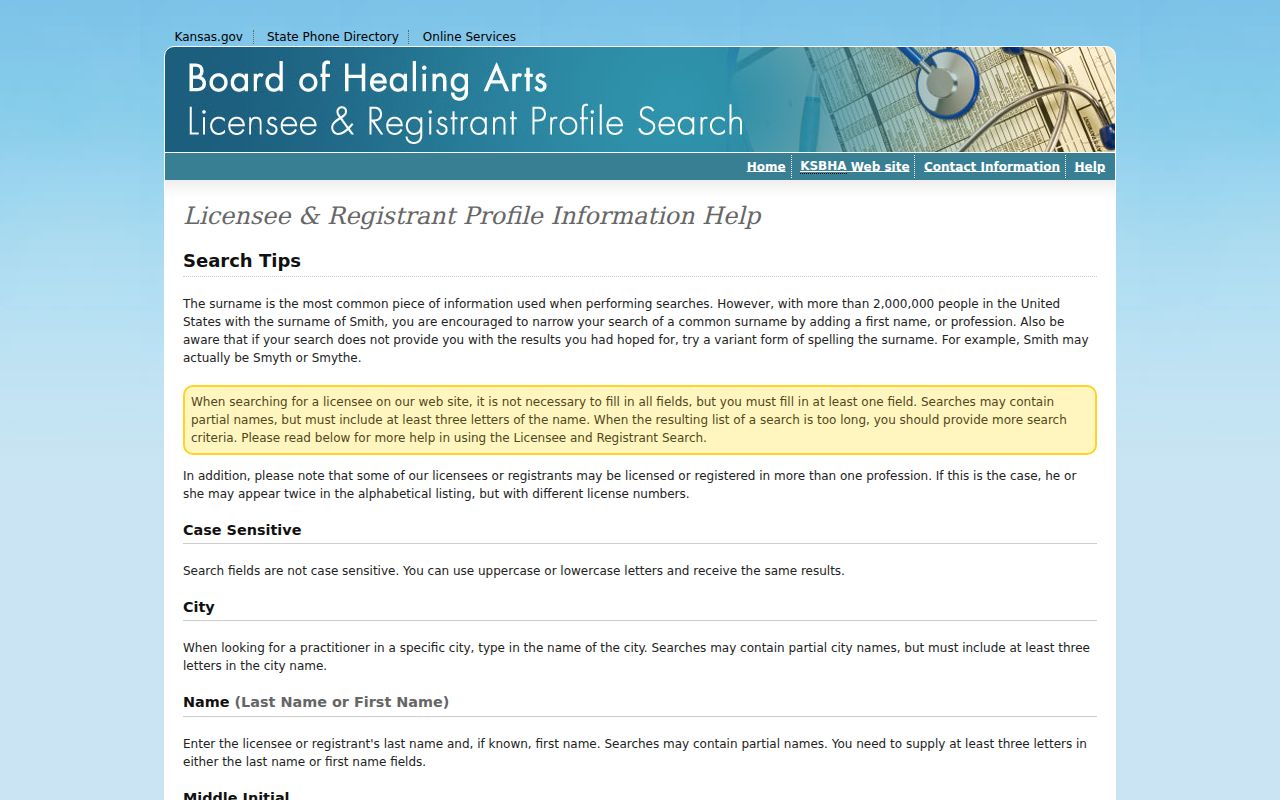 Topeka resident lookup Healing Arts fields